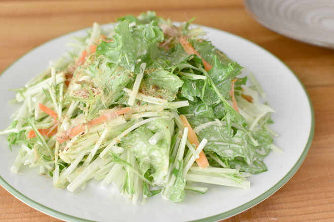 DSC 3683 - 水菜の簡単サラダ『ポン酢マヨ和え』