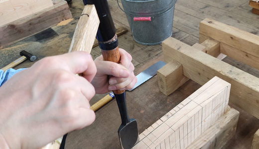 教習④ 鋸と鑿を使って砥石台を作る